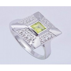 Garnet Gemstone,925 Sterling Silver Ring, Square Shape, RI-0094